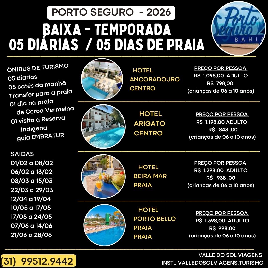 PORTO SEGURO - BAIXA TEMPORADA 2026